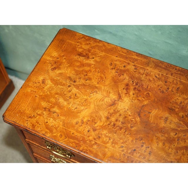 George III Style Burr Elm Chest of Drawers with Brushing Slide For Sale - Image 11 of 18