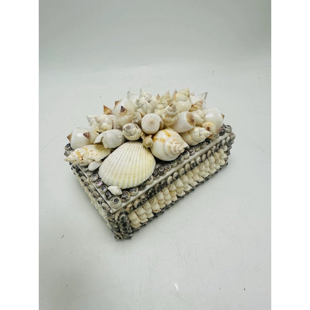 White Vintage Shell Box For Sale - Image 8 of 9