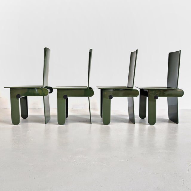 Vintage English Green Lacquered Chairs by Carlo Scarpa for Gavina, 1970s, Set of 4 For Sale - Image 18 of 18