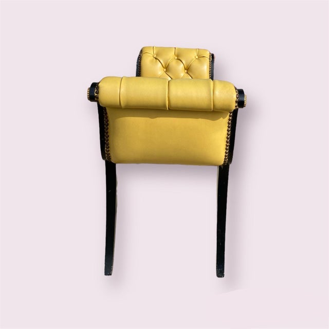 Art Deco Vintage Scroll Arm Bench For Sale - Image 3 of 4