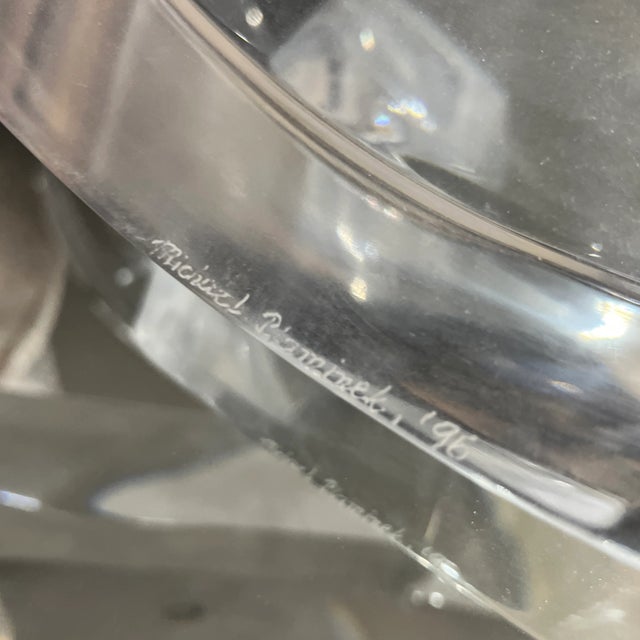 Lucite Abstract Laying Long Ribbon Sculpture by Michael Plaminek 1996 For Sale - Image 9 of 10