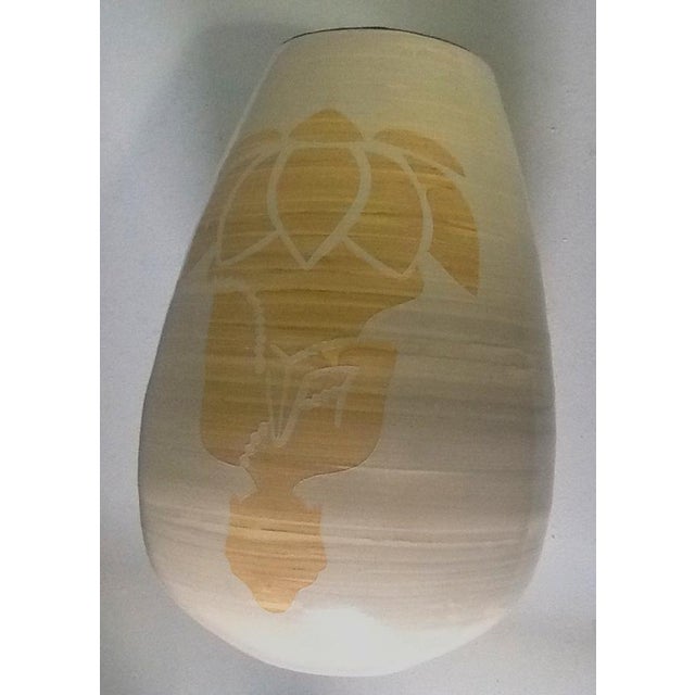 Cream Lacquered Spun Bamboo Buddha Vase For Sale - Image 6 of 7