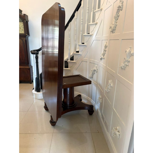 William IV English Figured Mahogany Pedestal Tilt Top Dining Table, 1830 For Sale - Image 11 of 13