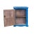 Distressed Blue Lacquer Slim Narrow Single Door Side Cabinet Chest For Sale - Image 4 of 8