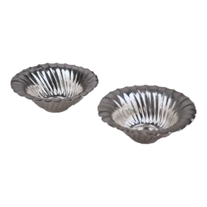 Pair of Early 20th Century Art Nouveau Polished Silver Bowls by Josef Hoffmann for Wiener Werkstätte