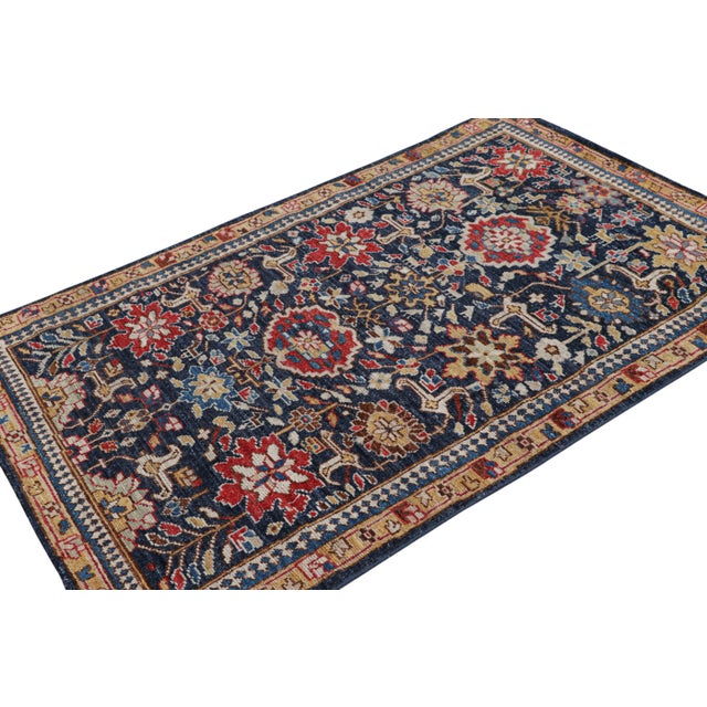 Rug & Kilim Rug & Kilim’s Caucasian Kuba Style Rug in Blue With Pictorial & Floral Patterns For Sale - Image 4 of 7