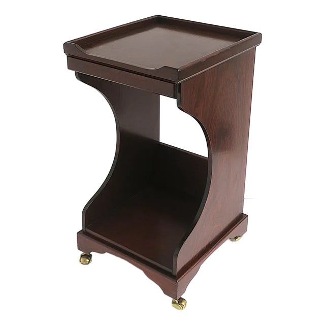 Telephone Table Mahogany Wood Leather, Two Avail. For Sale