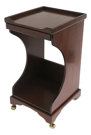 Telephone Table Mahogany Wood Leather, Two Avail.