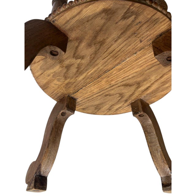 Antique Oak Pedestal Plant Stand, 1890s For Sale - Image 11 of 13
