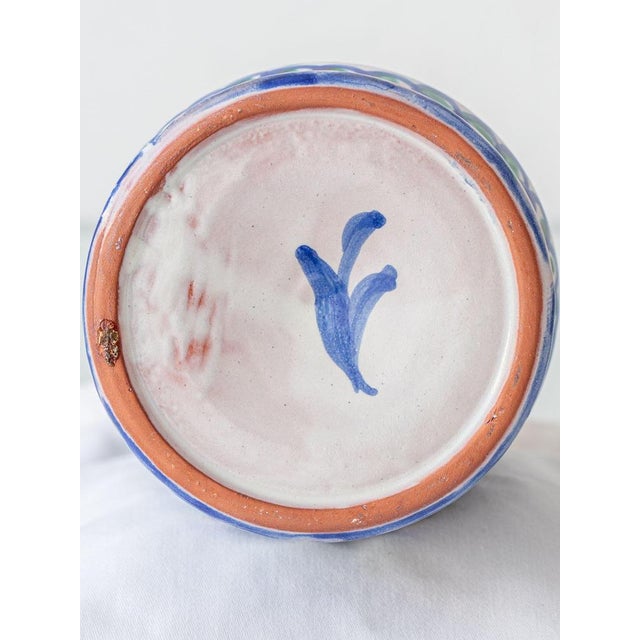 Blue Fajalauza Ceramic Table Lamp with Hand-Woven Merino Wool Lampshade by Amitabha Studio For Sale - Image 8 of 15