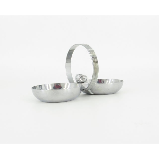 Art Deco chrome nut dish with handle by Chase Brass and Copper Co.