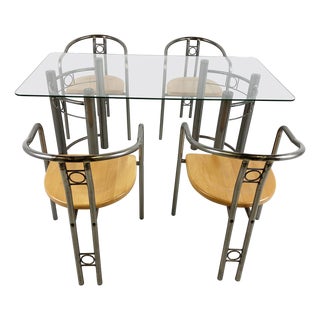 Postmodern Dining Room Set, 1980s, Set of 5 For Sale