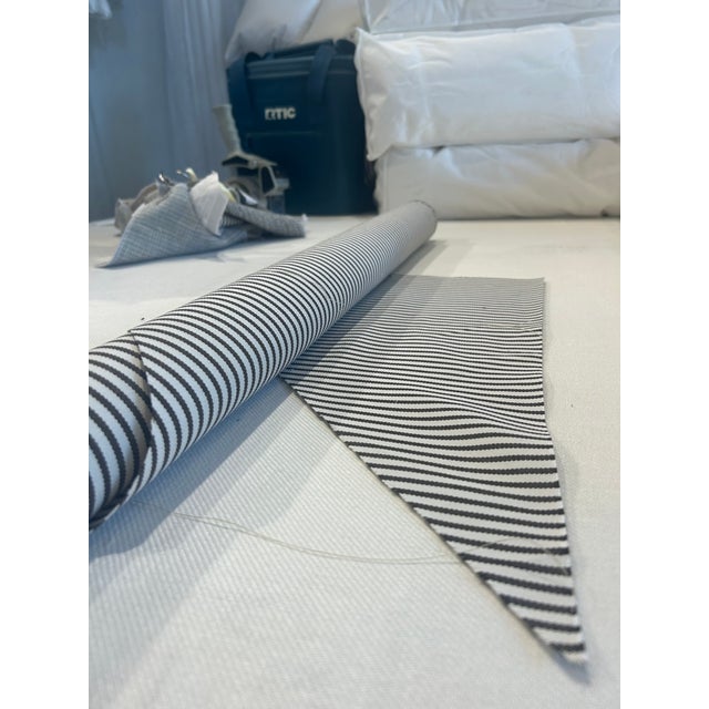 Modern Perennials Jake Stripe Fabric (Color: Chocolate) For Sale - Image 3 of 3