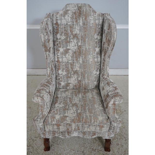 Age: Approx: 30 Years Old Details: Light Factory Distressed Mahogany William & Mary Style w. Hoof Feet Fine Carved Details...