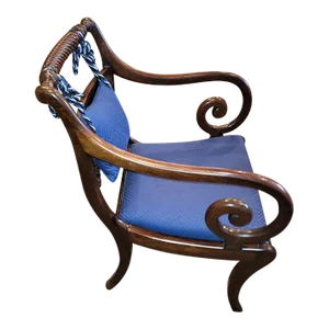 Mid 19th Century American Neoclassical Carved Mahogany Armchair