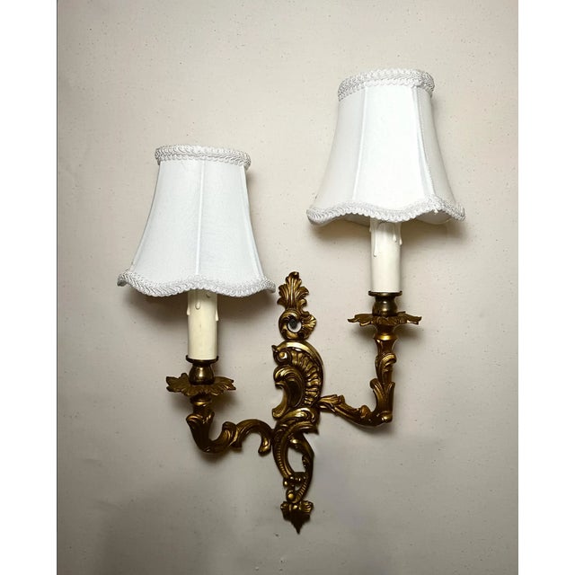 Wall Lights in Gilded Bronze, 1960s, Set of 2 For Sale - Image 9 of 10