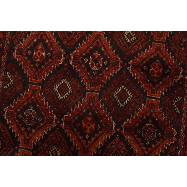 Textile Baloch Rug 3’4” X 6’5” Black Wool Vintage Tribal Hand-Knotted Oriental Carpet For Sale - Image 7 of 12