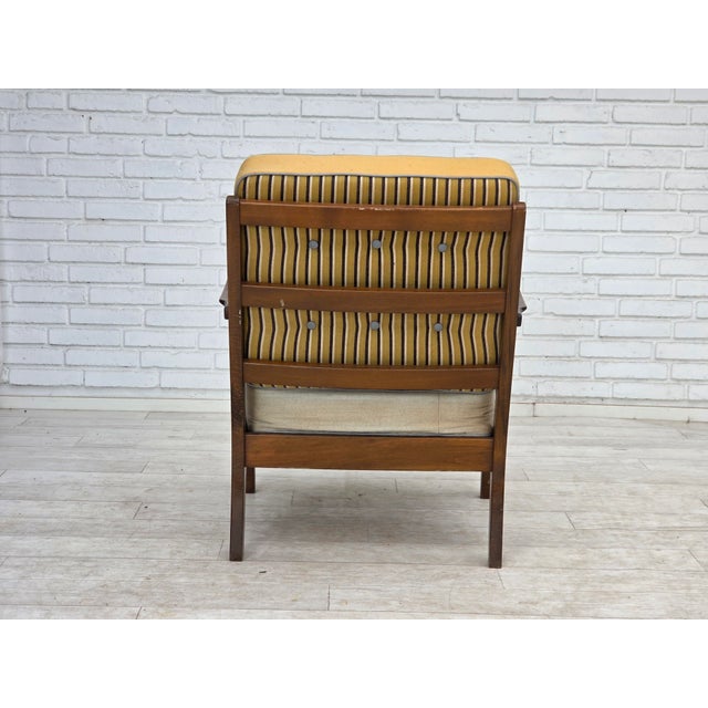 Danish Armchair in Furniture Wool and Beech Wood, 1960s For Sale - Image 12 of 18