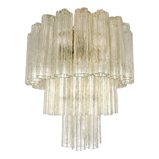 Italian Champagne Tronchi Murano Glass Flush Mount in Venini Style by Simoeng for Simoeng For Sale