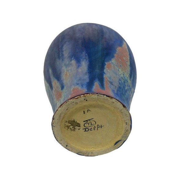 Blue Dutch Berbas Vase by A. Le Comte for Porceleyne Fles, Delft, 1890s For Sale - Image 8 of 11