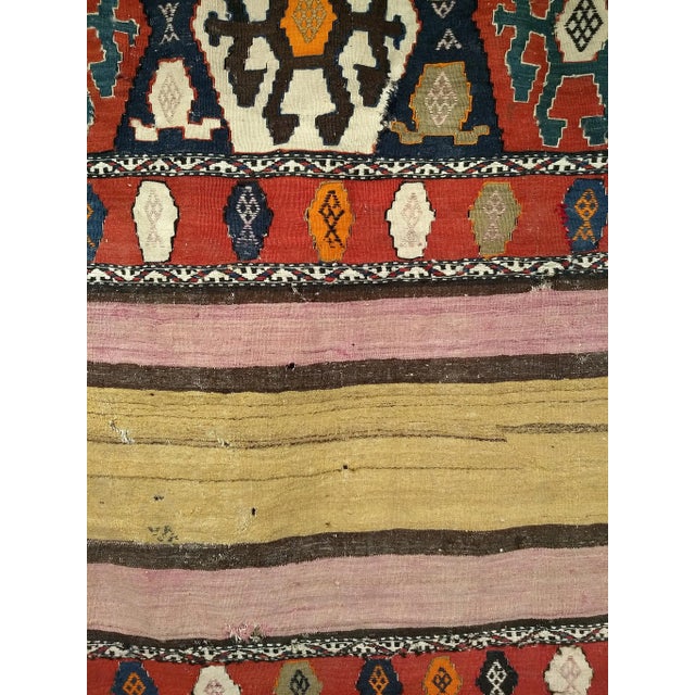 Late 19th Century 19th Century Shahsavan Mafrash, Handwoven Wool, Tribal Cargo Bag Panel, 4’ X 5’ For Sale - Image 5 of 7