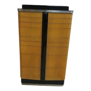 1940s Art Deco Dental Cabinet Industrial Medical Chest Dresser Maple 9 Drawer For Sale