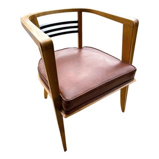 Early Art Deco Modern White Oak Armchair in the Style Josef Hoffmann For Sale
