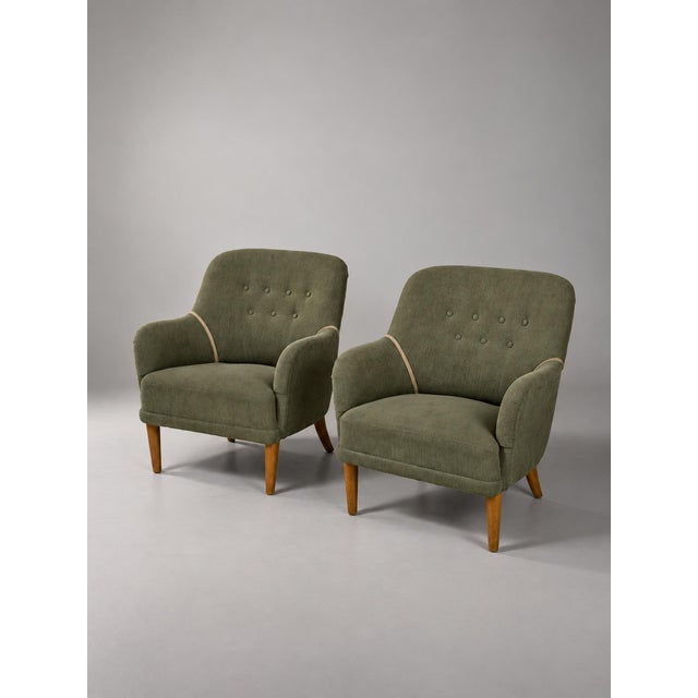 Swedish Modern Lounge Chairs, 1940s, Set of 2 For Sale - Image 3 of 8