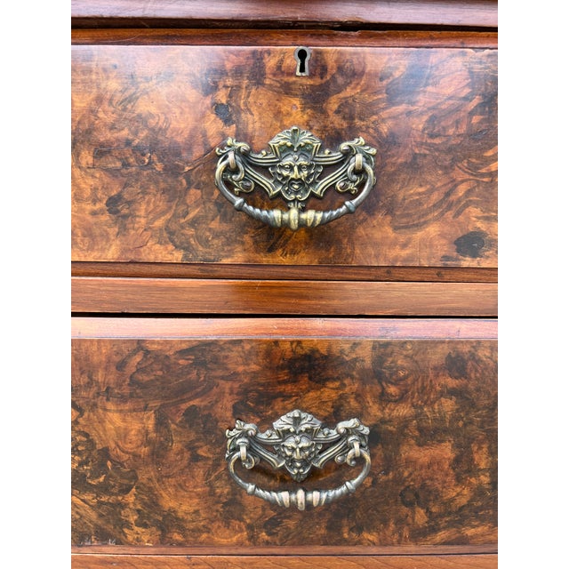 Antique Victorian Burl Dresser For Sale In West Palm - Image 6 of 11