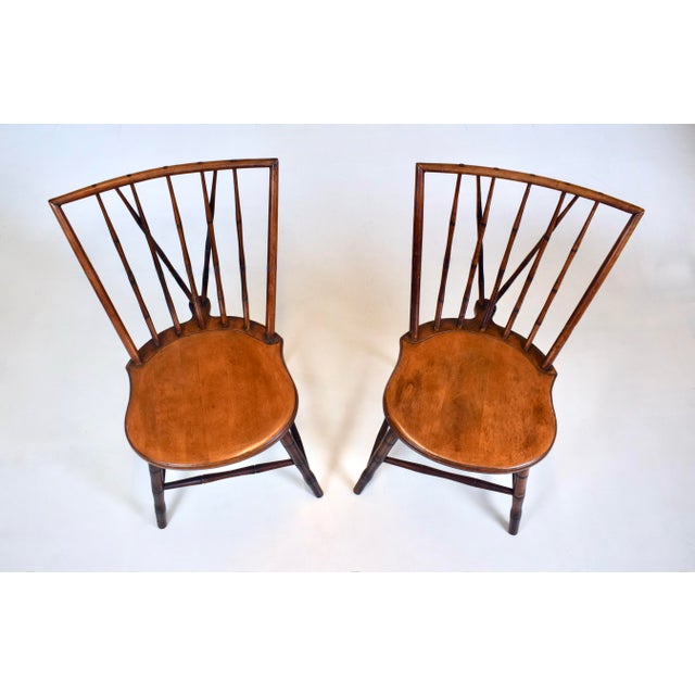 1940s Mid-Century Birdcage Windsor Side Chairs, Handcrafted Walnut, Usa For Sale - Image 5 of 12