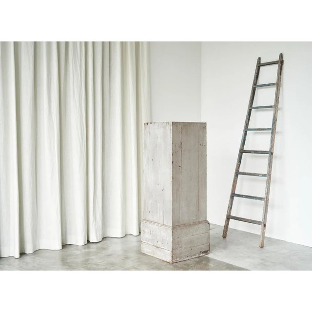 Antique Wooden Ladder in Weathered Paint, 1930s For Sale - Image 10 of 11