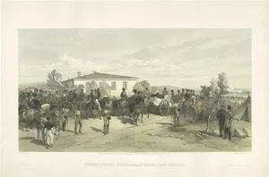 W. Simpson, Funeral of Lord Raglan, Crimean War, 1855, Print