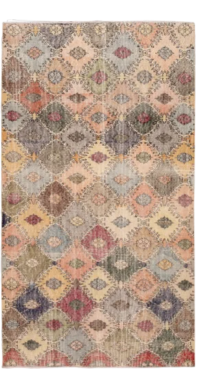 Vintage Turkish Scatter Wool Rug 4 X 7