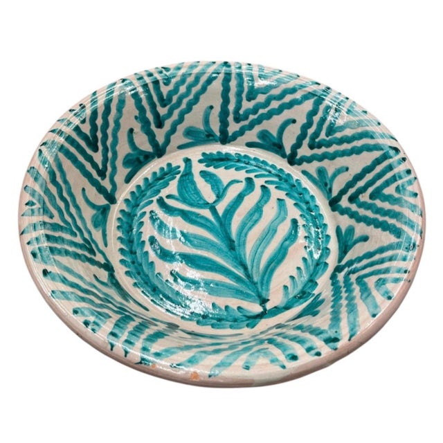 Vintage Hand-Painted Moroccan Ceramic Lebrillo Bowl For Sale - Image 4 of 12