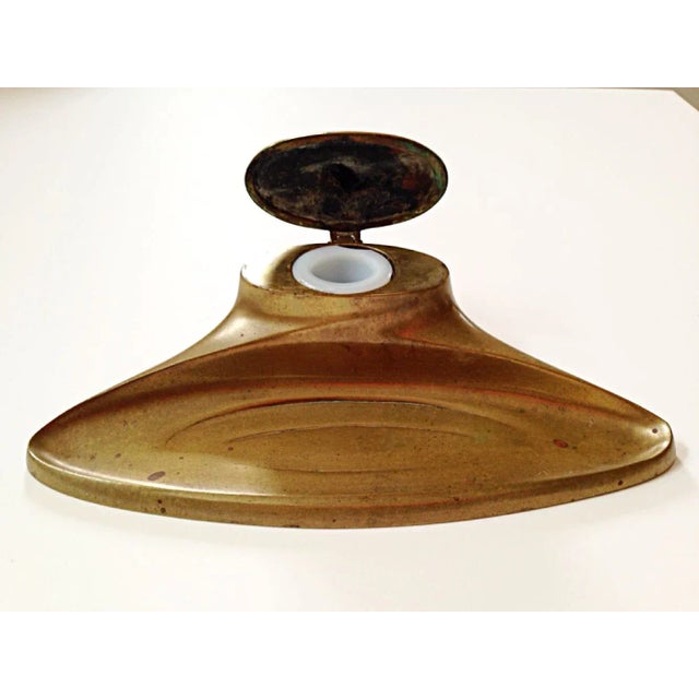 Traditional Art Nouveau Brass Inkwell For Sale - Image 3 of 7