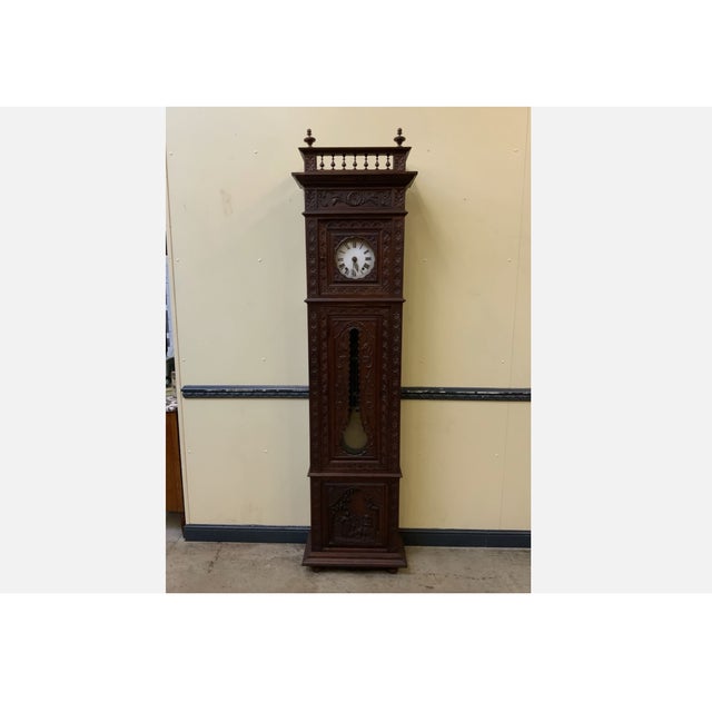 Antique Breton Grandfather Clock, 1880 For Sale - Image 4 of 12