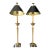 1970s Pair of Mid-Century Modern Italian Brass Buffet Lamps For Sale