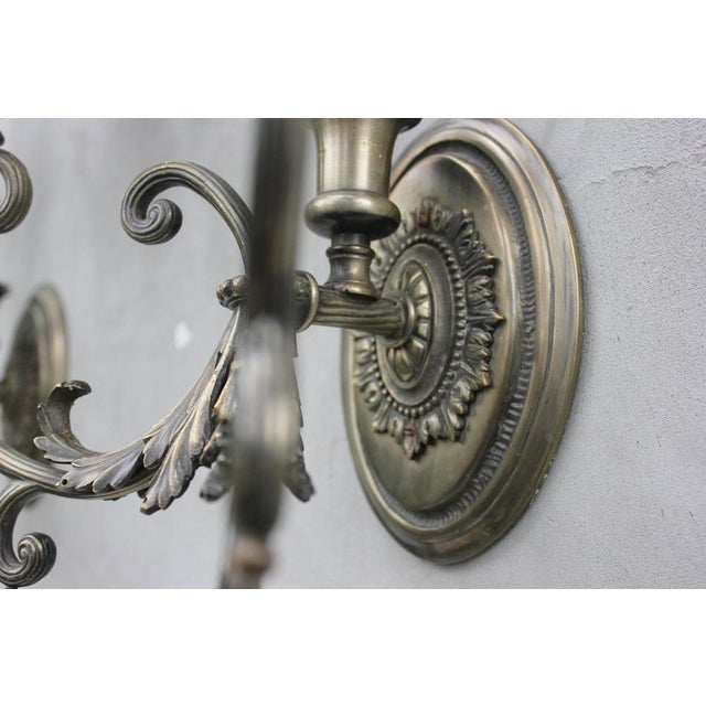 Metal Edwardian Wall Sconces, 1940s, Set of 2 For Sale - Image 7 of 11