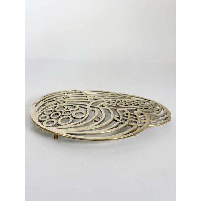 Metal Brass Trivet with Art Nouveau Decoration, France, 1920s For Sale - Image 7 of 11
