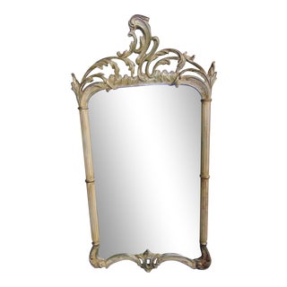 LaBarge Italian Silver Gilt Carved Pine Mirror For Sale