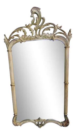 LaBarge Italian Silver Gilt Carved Pine Mirror