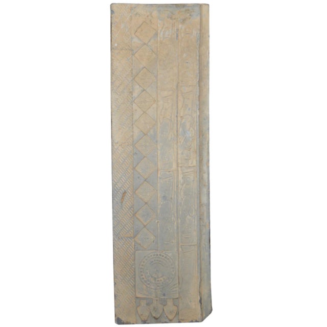 19th Century Tall Chinese Hand-Carved Stone Temple Decoration Pedestal Planter For Sale - Image 9 of 9