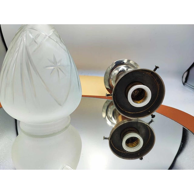 1920s Art Deco Nickel-Plated Brass Ceiling Lamp, 1920s For Sale - Image 5 of 7