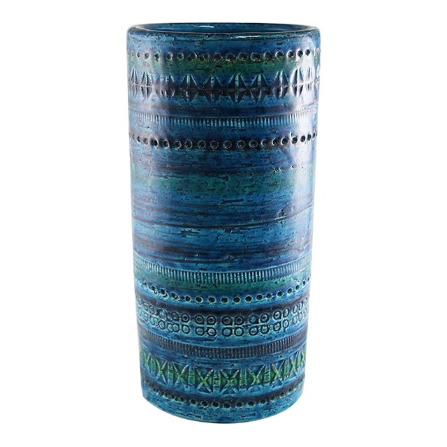 1960s Aldo Londi Rimini Blue Vase For Sale