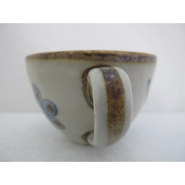 Blue Ken Edwards El Palomar Blue Bird Tonala Mexico Folk Art Coffee Tea Cup & Saucer For Sale - Image 8 of 12