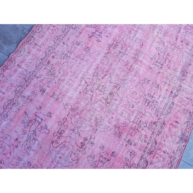 1960s 5x8 Light Pink Wool Area Carpet For Sale - Image 10 of 11