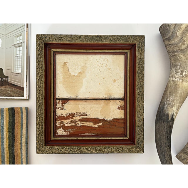 Abstract “Phoenix” Brown Abstract Art in Antique Frame, Southwest Wall Art by JTS For Sale - Image 3 of 10