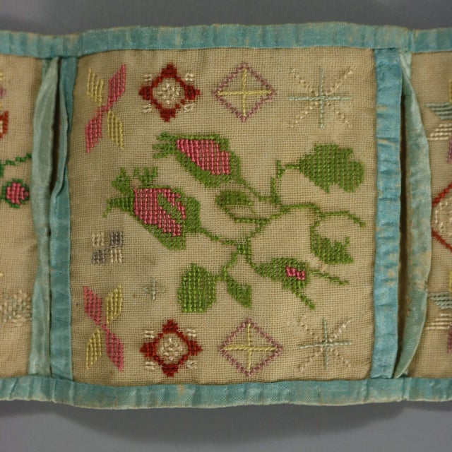 Textile Antique Embroidered Hussif - Portable Sewing Kit Holder For Sale - Image 7 of 13