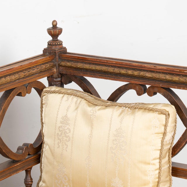 Early 19th Century 19th Century Swedish Original Painted Gustavian Bench Settee For Sale - Image 5 of 18