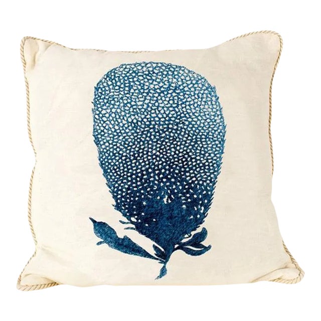 Sunbrella Blue Sea Kelp Pillow For Sale